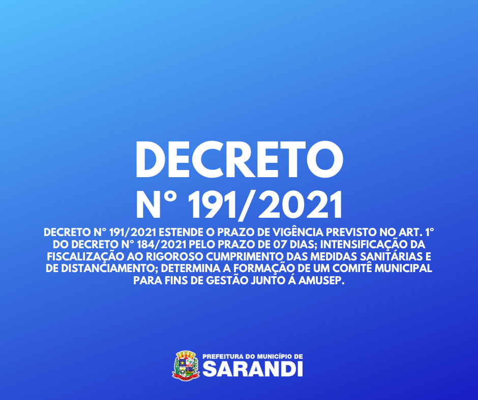 Decreto nº 191/2021
